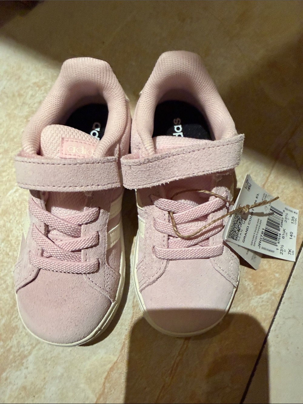 adidas Pink Kids Velcro & Lace Sneakers